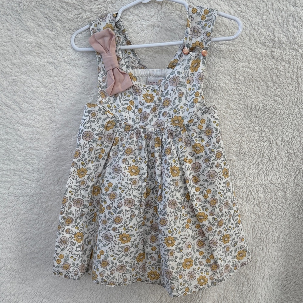 Savannah Floral Dress with Yellow and Pink Accents